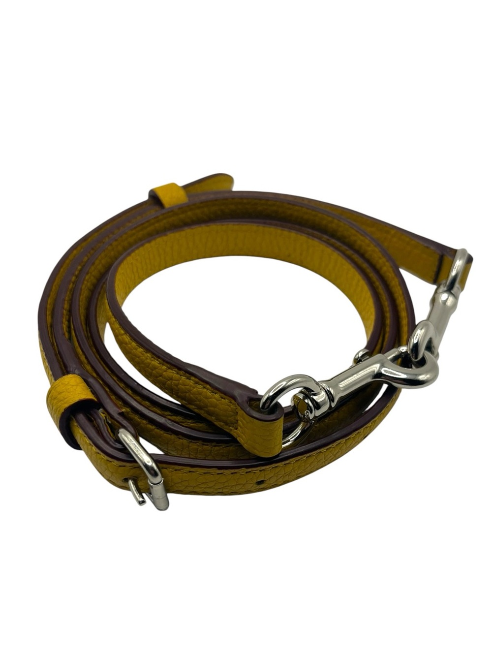 Coach Yellow Leather Adjustable Silver Hardware Replacement Strap - Picture 3 of 8